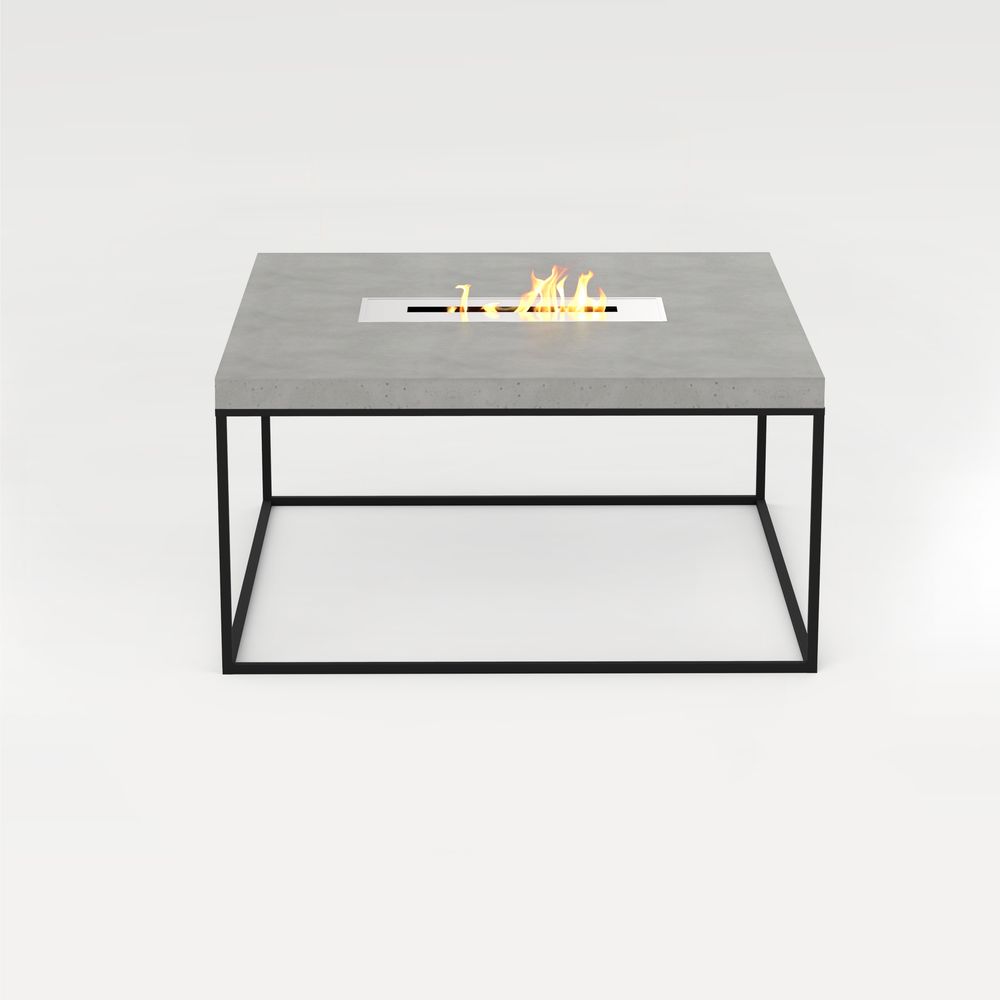 Coffee tables - TABULA CUBICOLO IGNIS Concrete Table with steel frame with or without fireplace - CO33 EXKLUSIVE BETONMÖBEL
