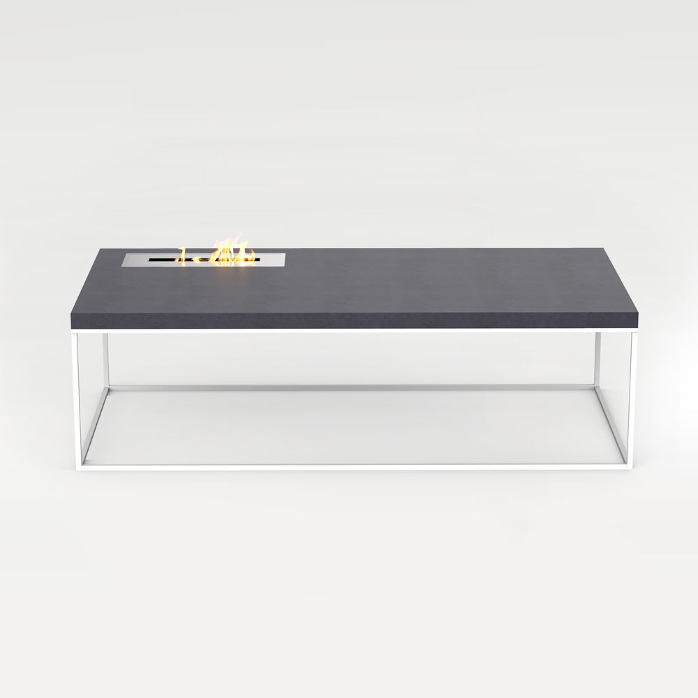Coffee tables - TABULA CUBICOLO IGNIS Concrete Table with steel frame with or without fireplace - CO33 EXKLUSIVE BETONMÖBEL