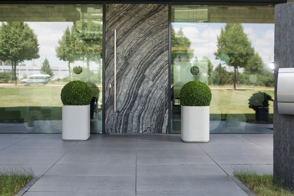 Garbage cans - OPUS SATIO/OPUS PURUS Concrete Planter/Container/Waste Bin with optional stainless steel lid - CO33 EXKLUSIVE BETONMÖBEL
