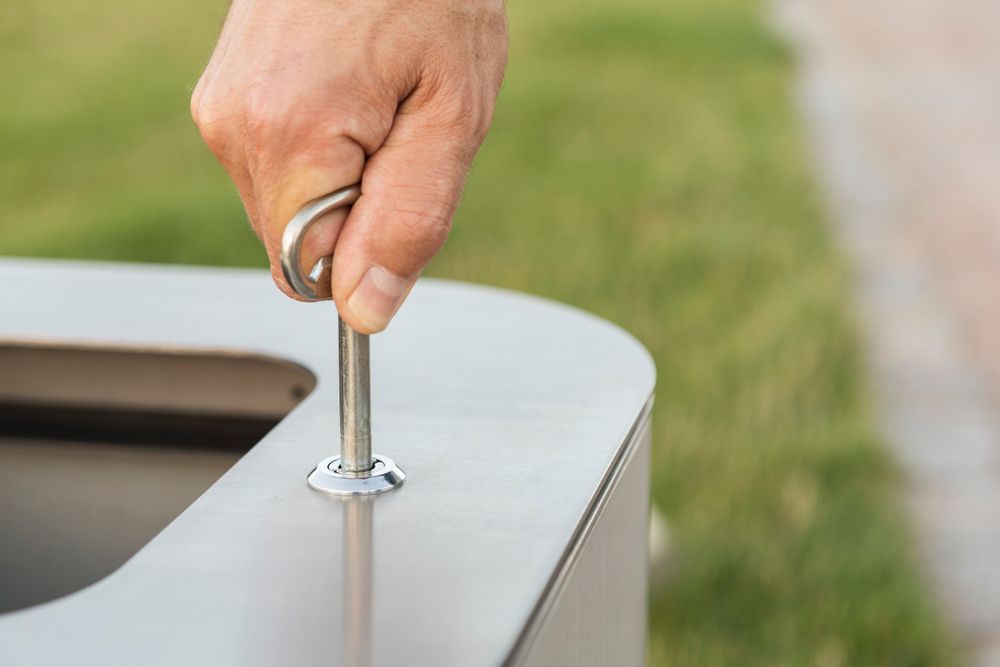Garbage cans - OPUS SATIO/OPUS PURUS Concrete Planter/Container/Waste Bin with optional stainless steel lid - CO33 EXKLUSIVE BETONMÖBEL