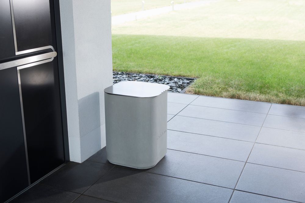 Garbage cans - OPUS SATIO/OPUS PURUS Concrete Planter/Container/Waste Bin with optional stainless steel lid - CO33 EXKLUSIVE BETONMÖBEL