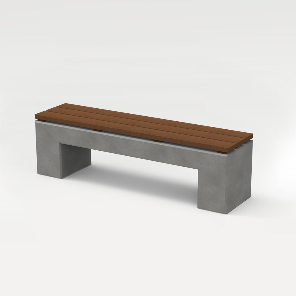 Banquettes pour collectivités - ANGULUS SEDES PONTIS Banc de jardin en béton, En forme de U avec revêtement / dossier en bois en option - CO33 EXKLUSIVE BETONMÖBEL