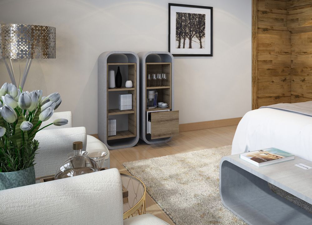Shelves - OPUS PATEO MAGNO Concrete and Wood Shelf Bookshelf - CO33 EXKLUSIVE BETONMÖBEL