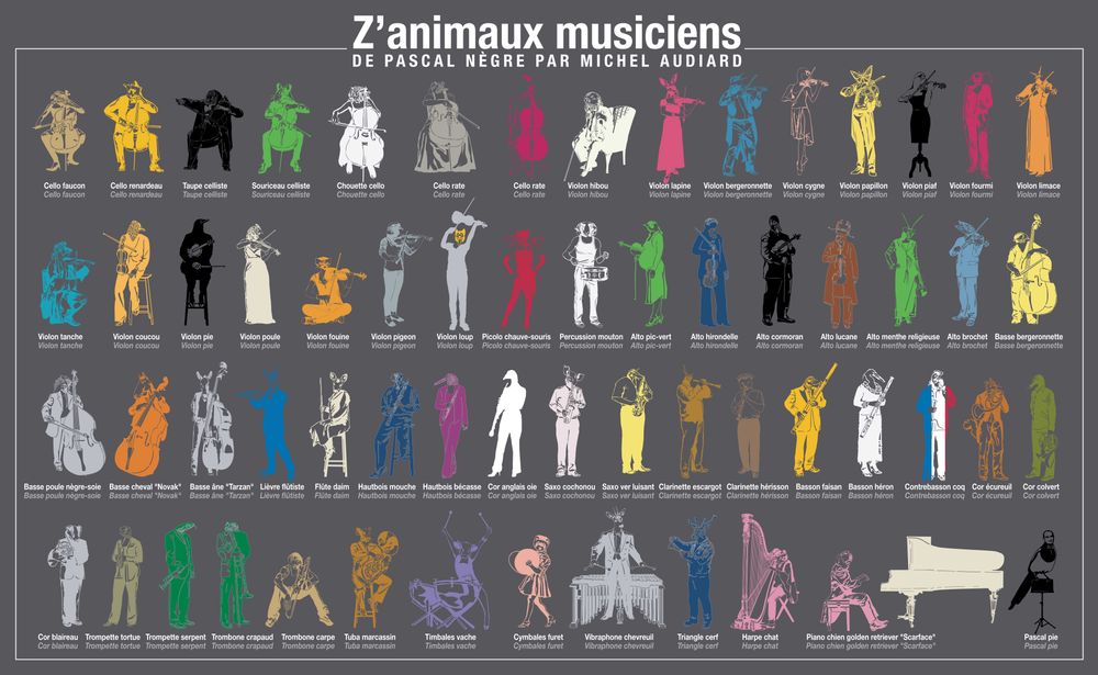Sculptures, statuettes et miniatures - Sculpture Les Z'Animaux Musiciens - grands modèles - MICHEL AUDIARD