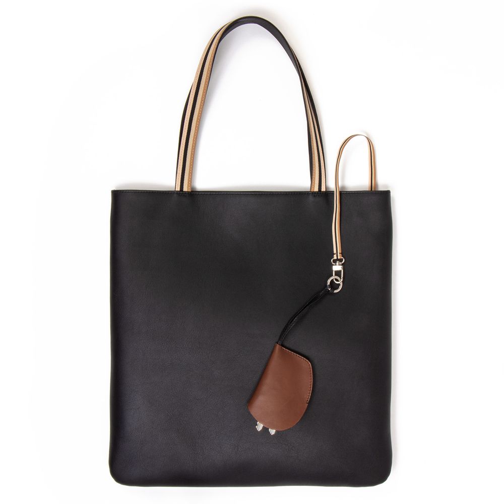 Bags and totes - Tote Medium Black Leather - Unisex leather tote bag - MLS-MARIELAURENCESTEVIGNY