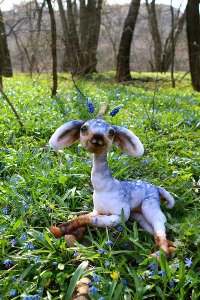 Christmas garlands and baubles - Fantastic Muscari fawn Easter Deer. window display - KATERINA MAKOGON