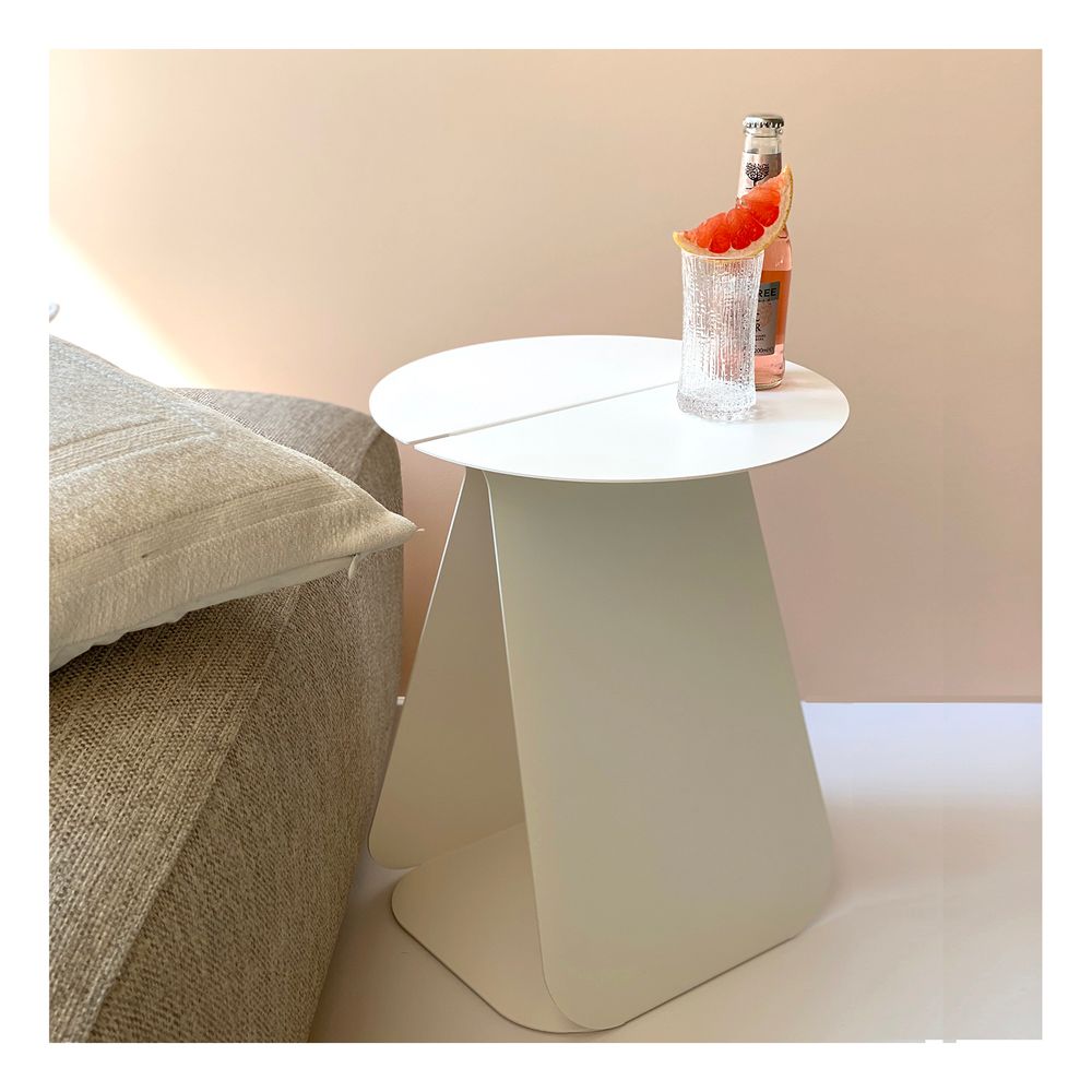 Tables basses - Table d'appoint ronde symétrique YOUMY - Blanc poudré - MADEMOISELLE JO