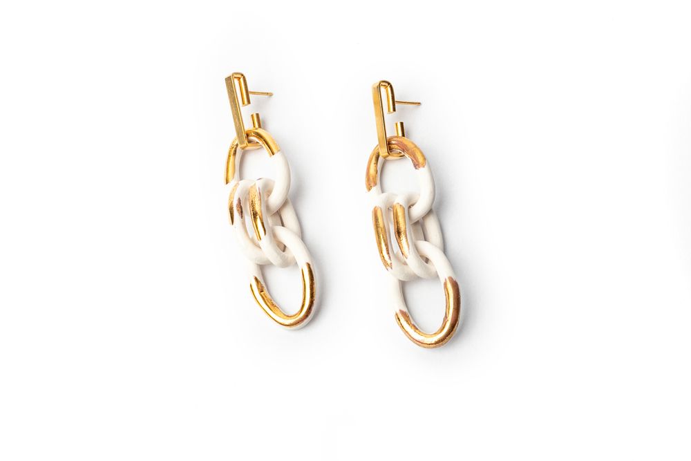 Jewelry - Chains earrings 4 links - CHRISTINE'S - HANDMADE DESIGNERS ACCESSORIES