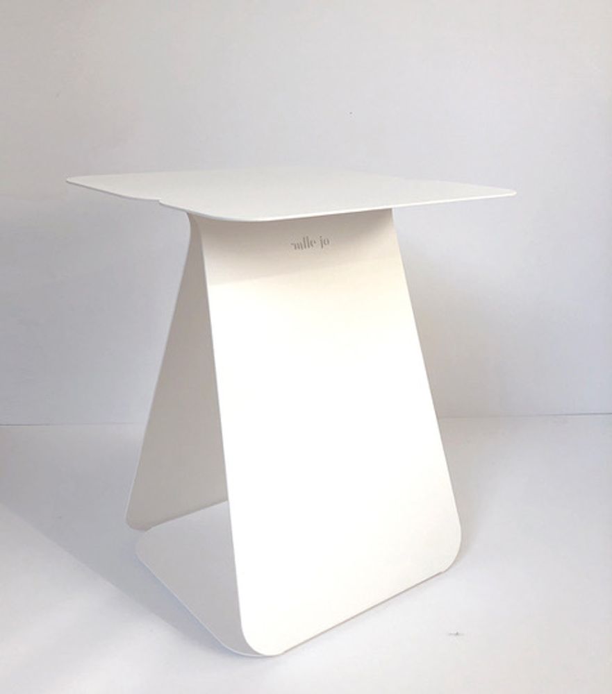 Tables basses - Table d'appoint rectangulaire asymétrique YOUMY - Blanc poudré - MADEMOISELLE JO