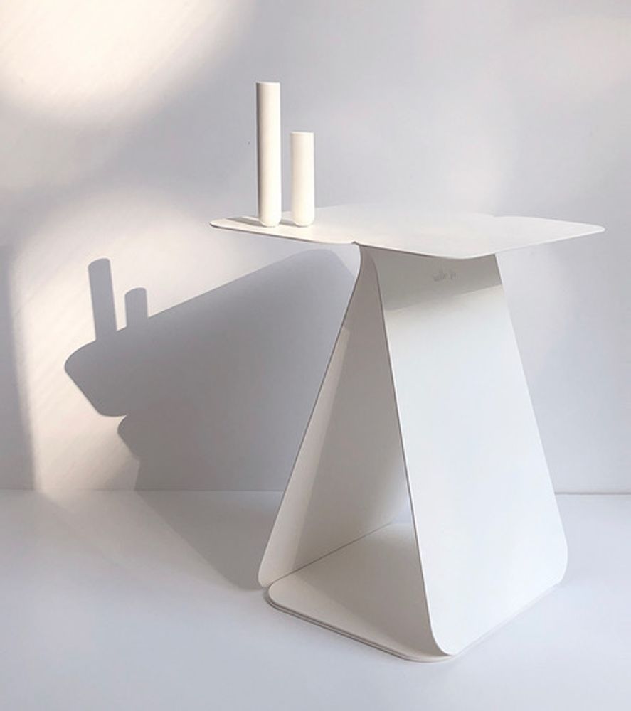 Tables basses - Table d'appoint rectangulaire asymétrique YOUMY - Blanc poudré - MADEMOISELLE JO
