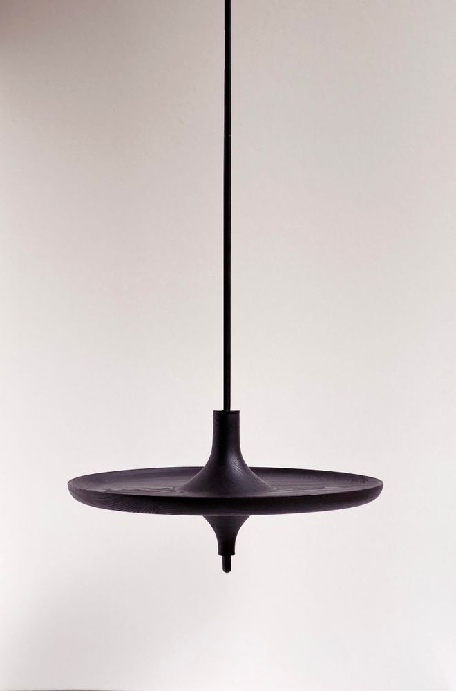 Shelves - Spinning top shelf TOUPY 44 cm - Black stained ashwood - MADEMOISELLE JO
