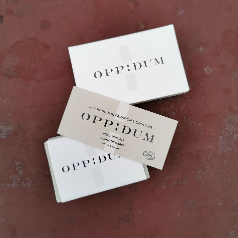 Objets design - SAVON-SOIN BLANC DE CARVI - OPPIDUM - COSMETIQUE NATURELLE