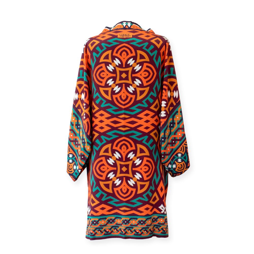 Apparel - Silk Kimono LA FORTUNE SOURIT AUX AUDACIEUSES - CORALIE PREVERT PARIS