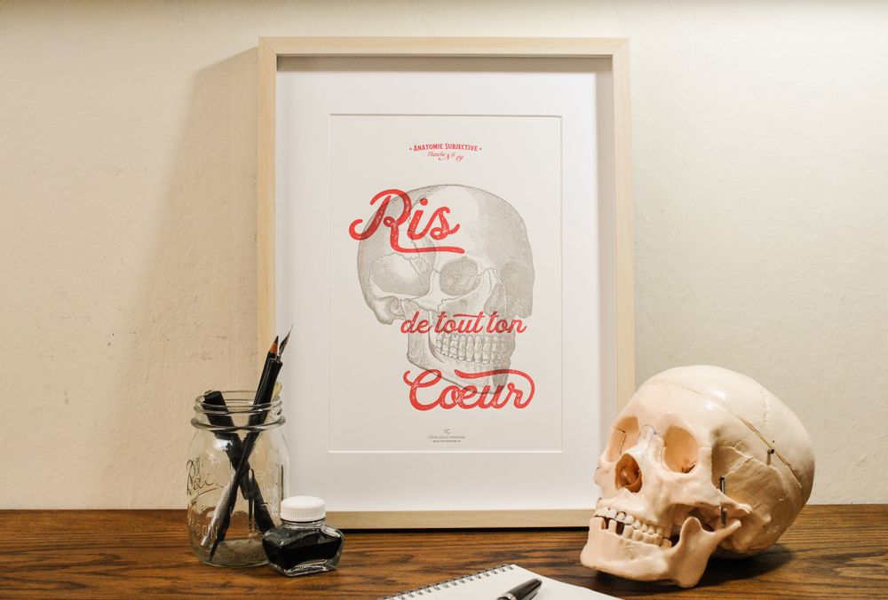 Affiches - Tirage d'Art Ris de tout ton Coeur - L'ATELIER LETTERPRESS