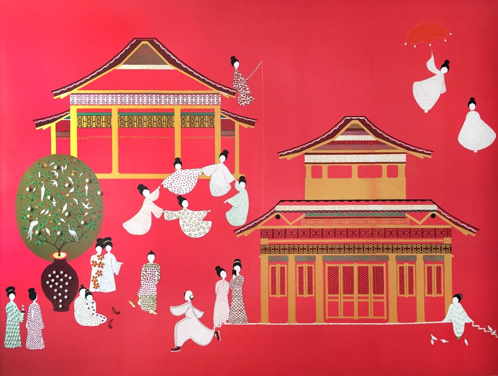 Other wall decoration - Pagoda Wallpaper - LALA CURIO LIMITED