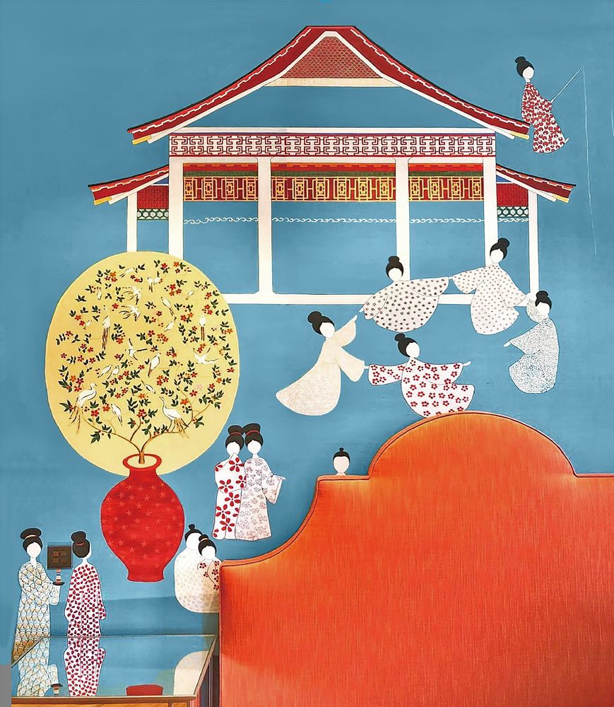 Other wall decoration - Pagoda Wallpaper - LALA CURIO LIMITED
