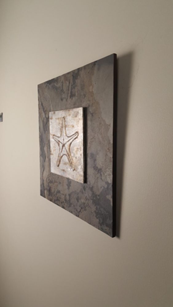 Autres décorations murales - Art mural inspiré de la nature et durable. Sujet : Design Poissons Étoiles Finition Argent Antique - VEN AESTHETIC CREATIONS