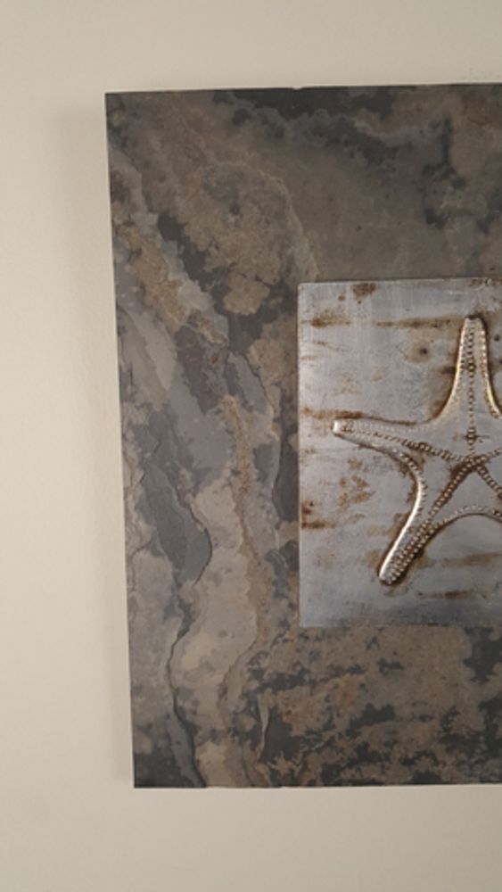 Autres décorations murales - Art mural inspiré de la nature et durable. Sujet : Design Poissons Étoiles Finition Argent Antique - VEN AESTHETIC CREATIONS