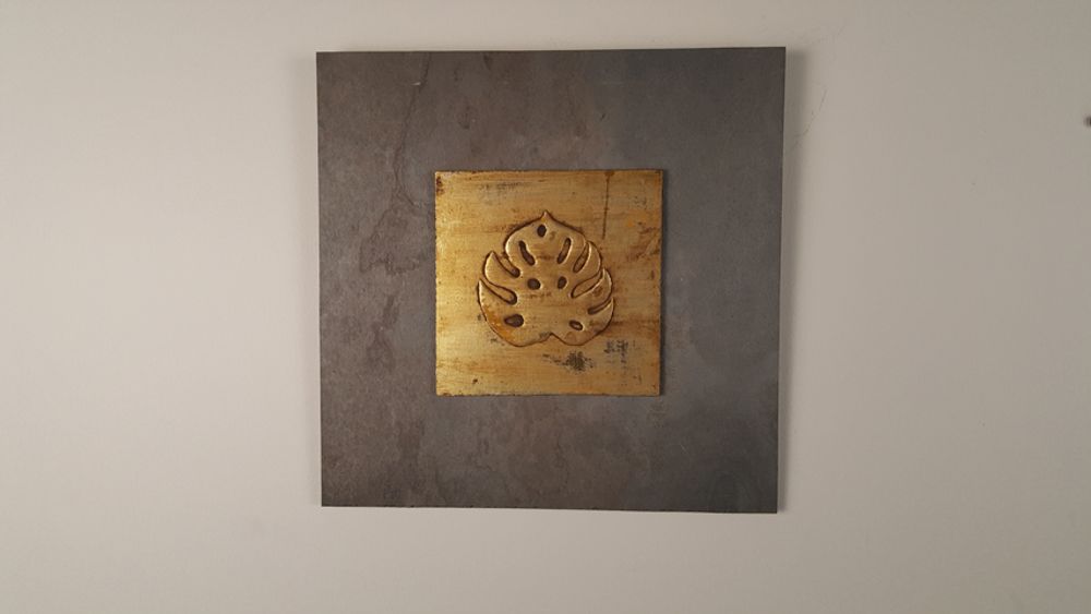 Autres décorations murales - Art mural inspiré de la nature et respectueux de l'environnement. Sujet : Feuille de Monstera en finition or antique - VEN AESTHETIC CREATIONS
