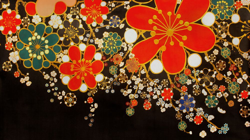 Autres décorations murales - Papier peint Fleur de minuit - LALA CURIO LIMITED