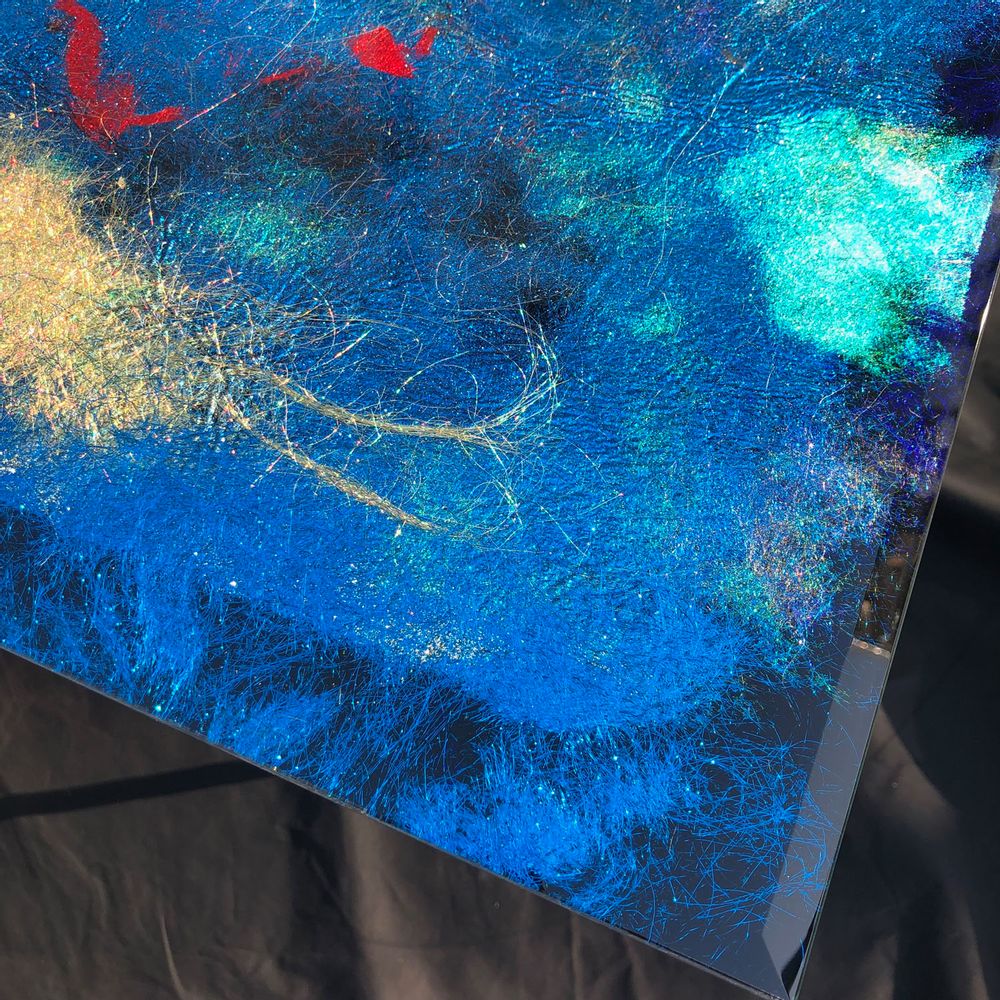 Verre d'art - Tableau Nuit Etoilée - GLASS & ART BY F