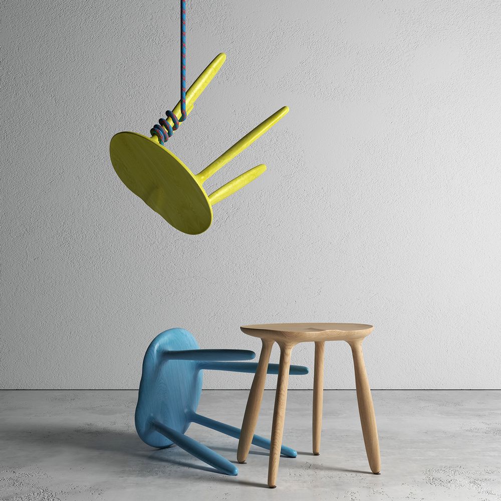Stools for hospitalities & contracts - Walnut Daiku Stool by Victoria Magniant - VICTORIA MAGNIANT POUR GALERIE V