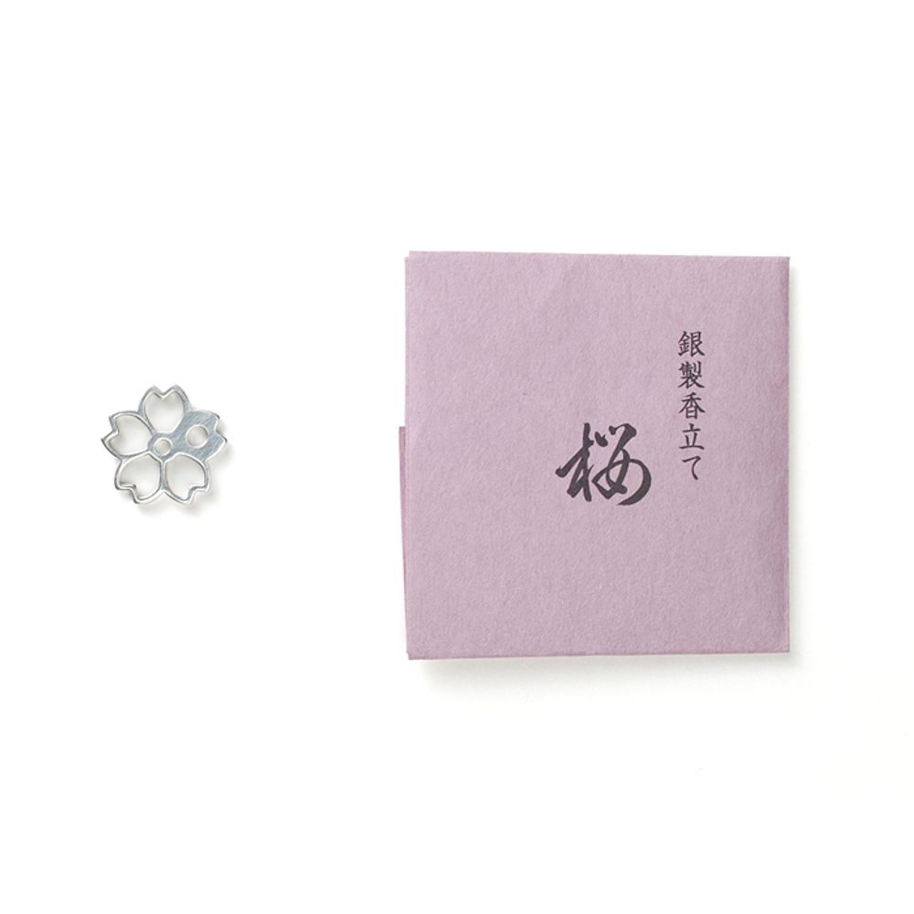 Cadeaux - Porte-encens en argent Cherry Blossom - SHOYEIDO INCENSE CO.