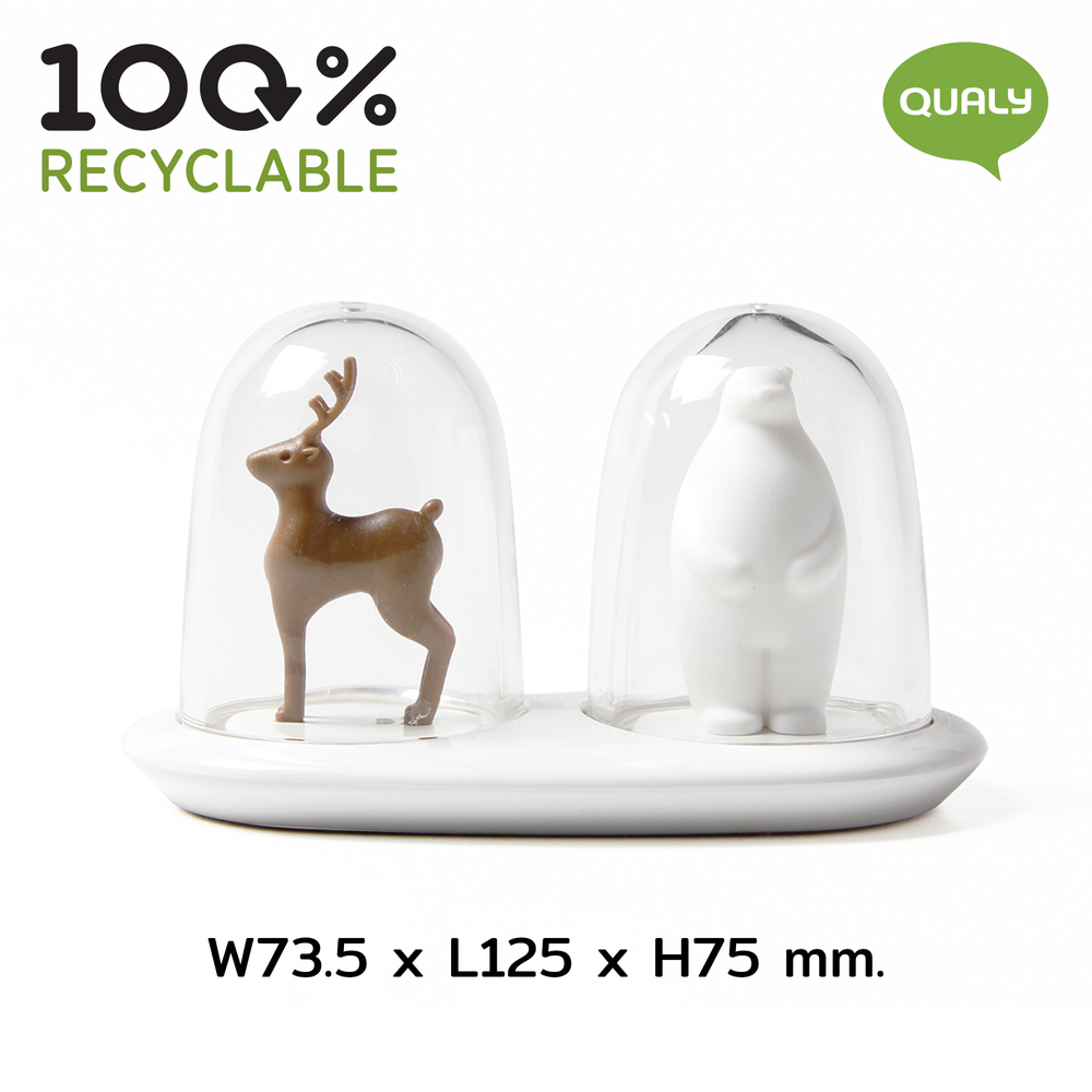 Caskets and boxes - Coral Salt and Pepper Shaker - Ocean Kitchen Collection: Eco-Friendly Materials 100% recyclable - QUALY DESIGN OFFICIAL