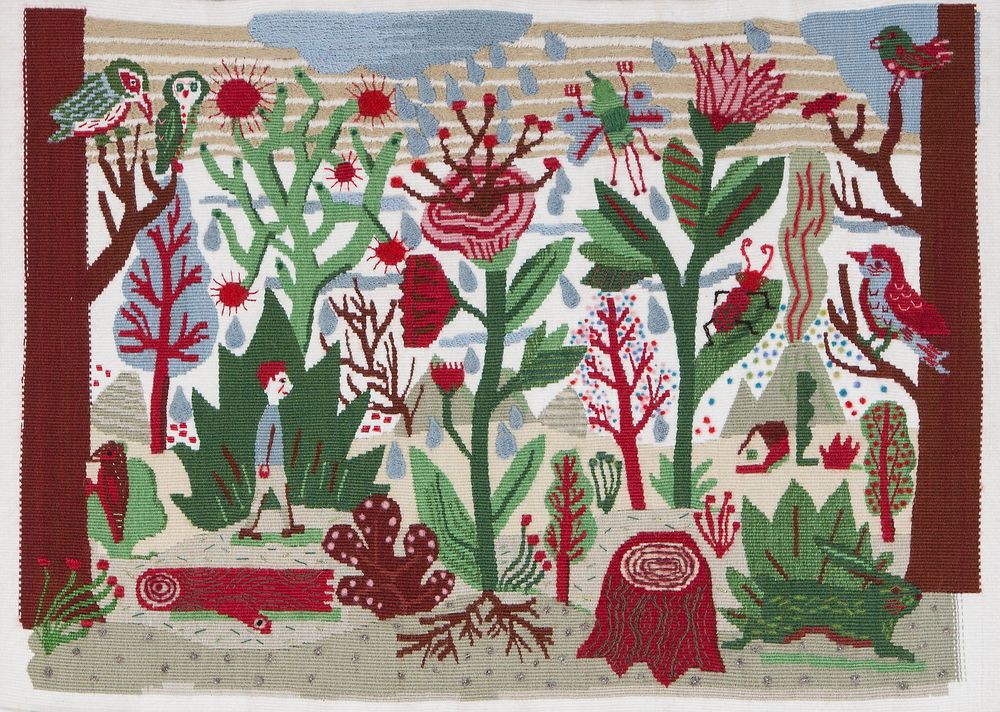 Other wall decoration - Tapisserie d'Aubusson "En Forêt" tissée main en laine - ATELIER CC BRINDELAINE