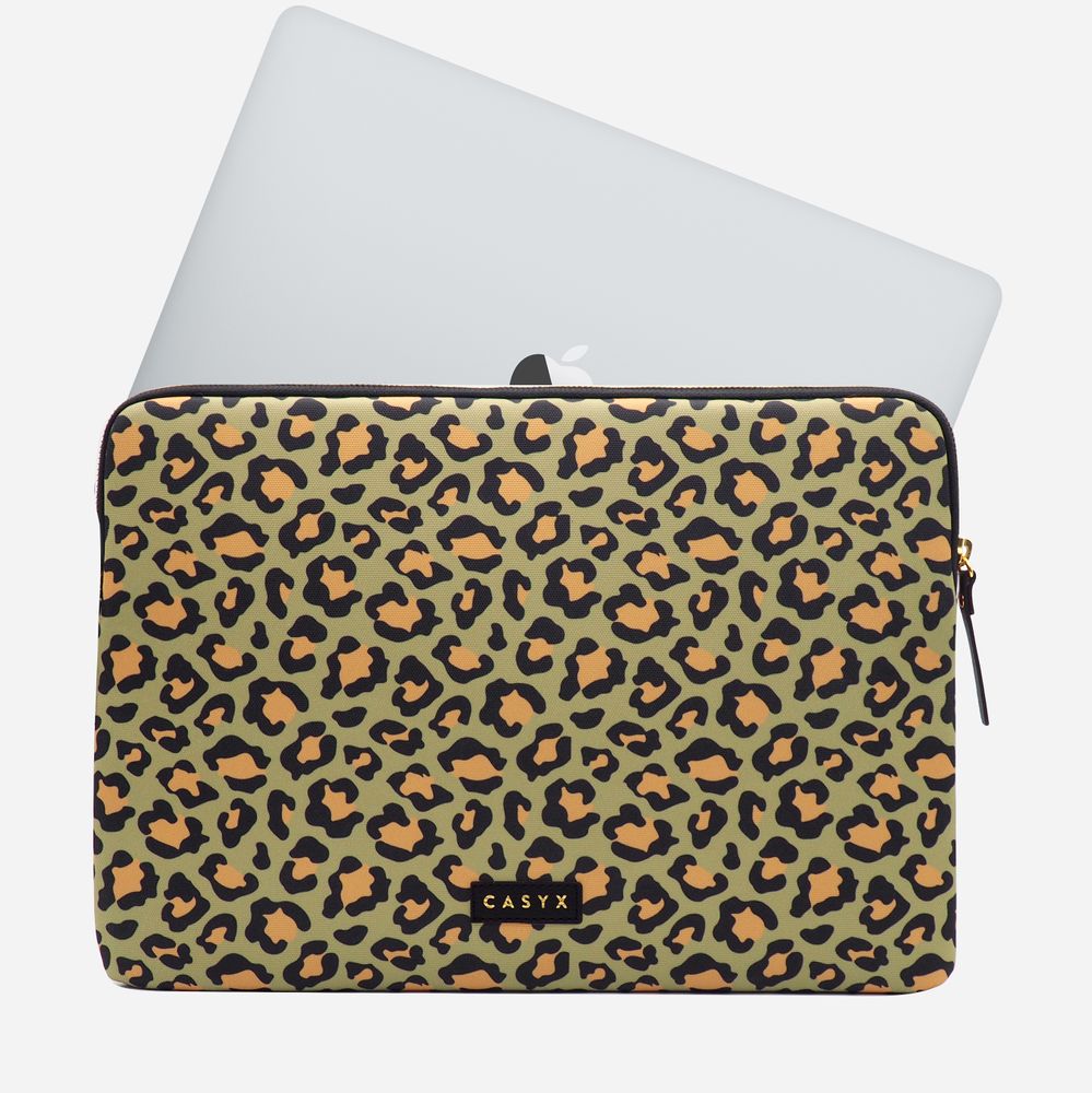 Papeterie bureau - Sacoche / housse d'ordinateur Macbook 15" : Olive Leopard - CASYX