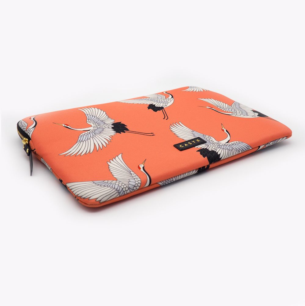 Travel accessories - Laptop sleeve Macbook 13": Coral Cranes - CASYX