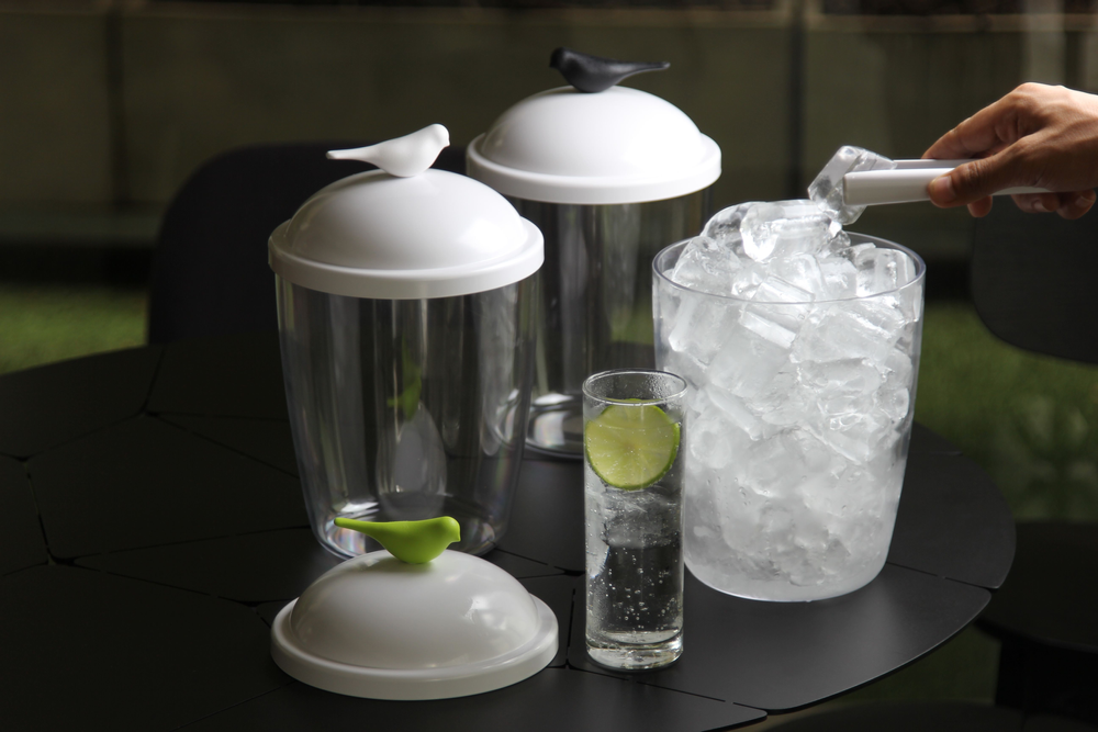 Office sets - Sparrow Jug & Spoon + Stirrer - Kitchenware : Party Drinking glass Coaster Canister Jar Tea and Coffee 100% recyclable. - QUALY DESIGN OFFICIAL