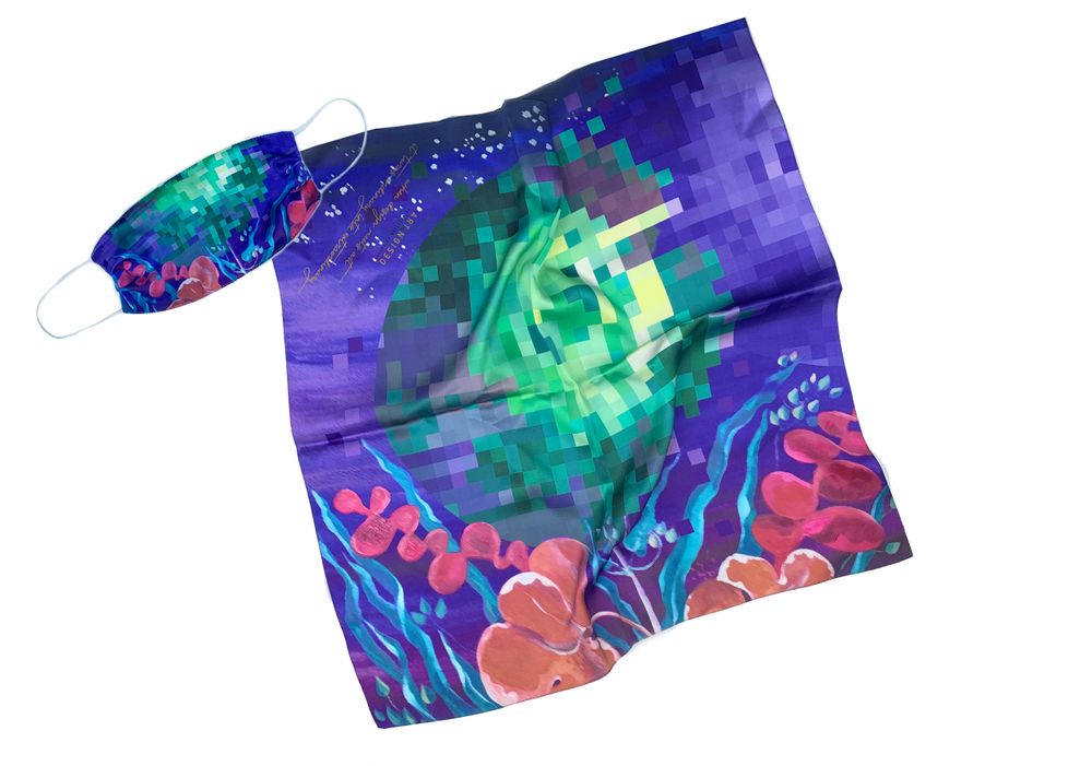 Scarves - Limited Edition Silk Scarves “Islands” (Art & Design by Kristina Gaidamaka) - UKRAINIAN DESIGN BRANDS
