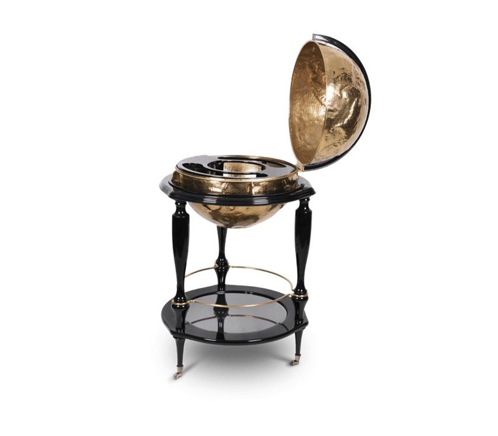 Unique pieces - EQUATOR GLOBE Gold Bar  - BOCA DO LOBO
