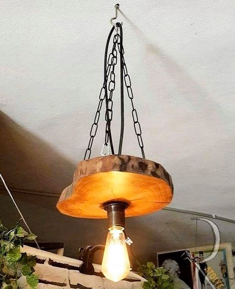 Objets de décoration - Lustre rond en bois massif - MASIV_WOOD