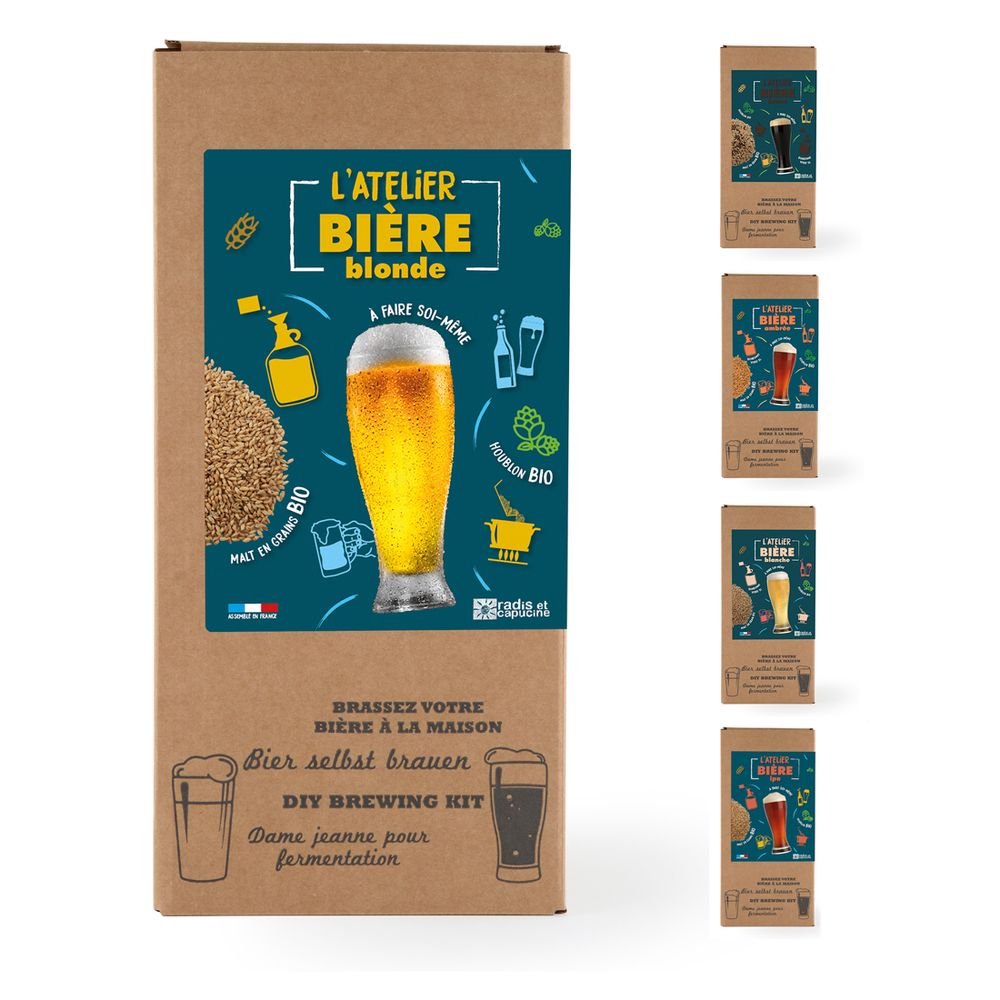 Coffrets et boîtes - Coffret Brassage tout grain malt bio 4L bière blonde Bio - RADIS ET CAPUCINE