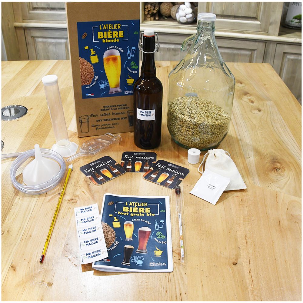 Coffrets et boîtes - Coffret Brassage tout grain malt bio 4L bière blonde Bio - RADIS ET CAPUCINE