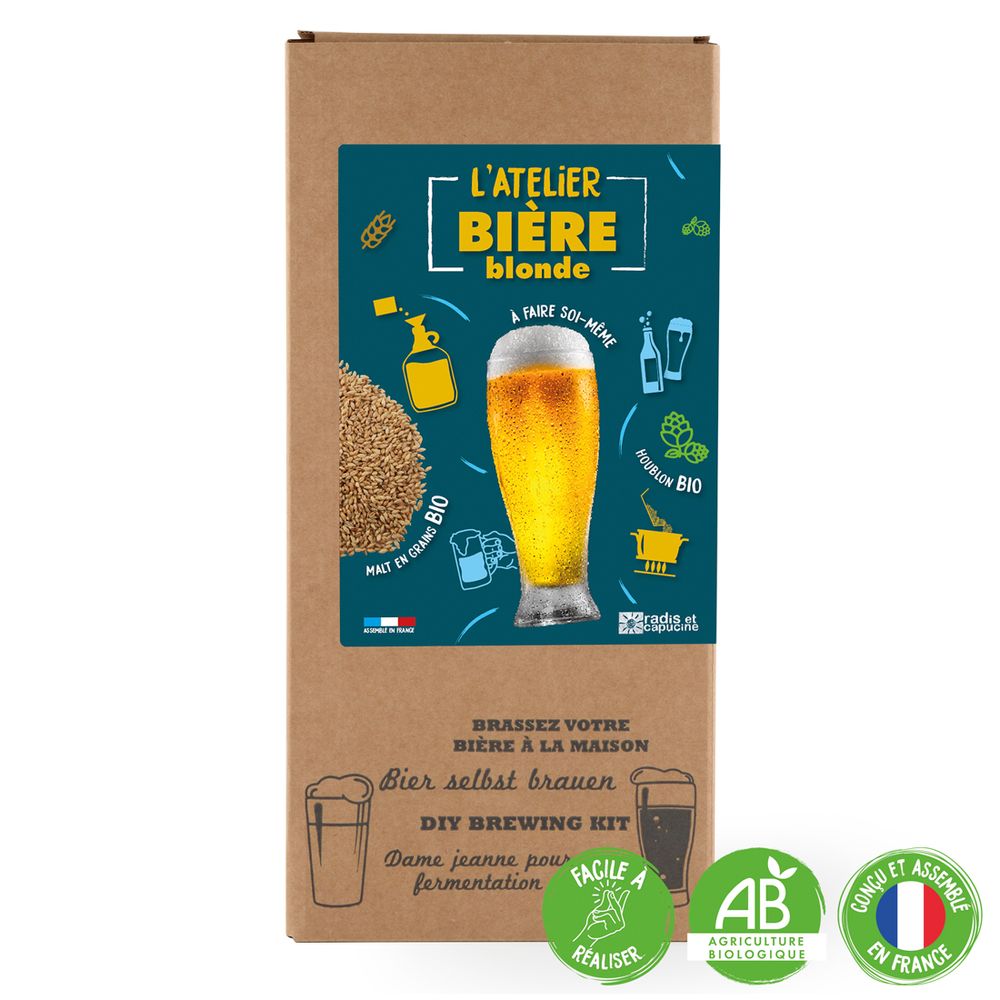 Coffrets et boîtes - Coffret Brassage tout grain malt bio 4L bière blonde Bio - RADIS ET CAPUCINE
