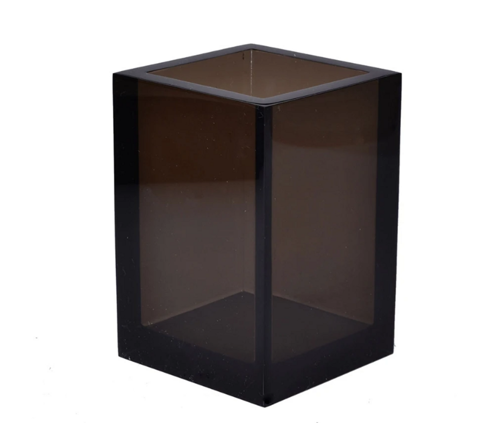 Hotel bedrooms - Ice smoked brush holder Lucite - MIKE + ALLY