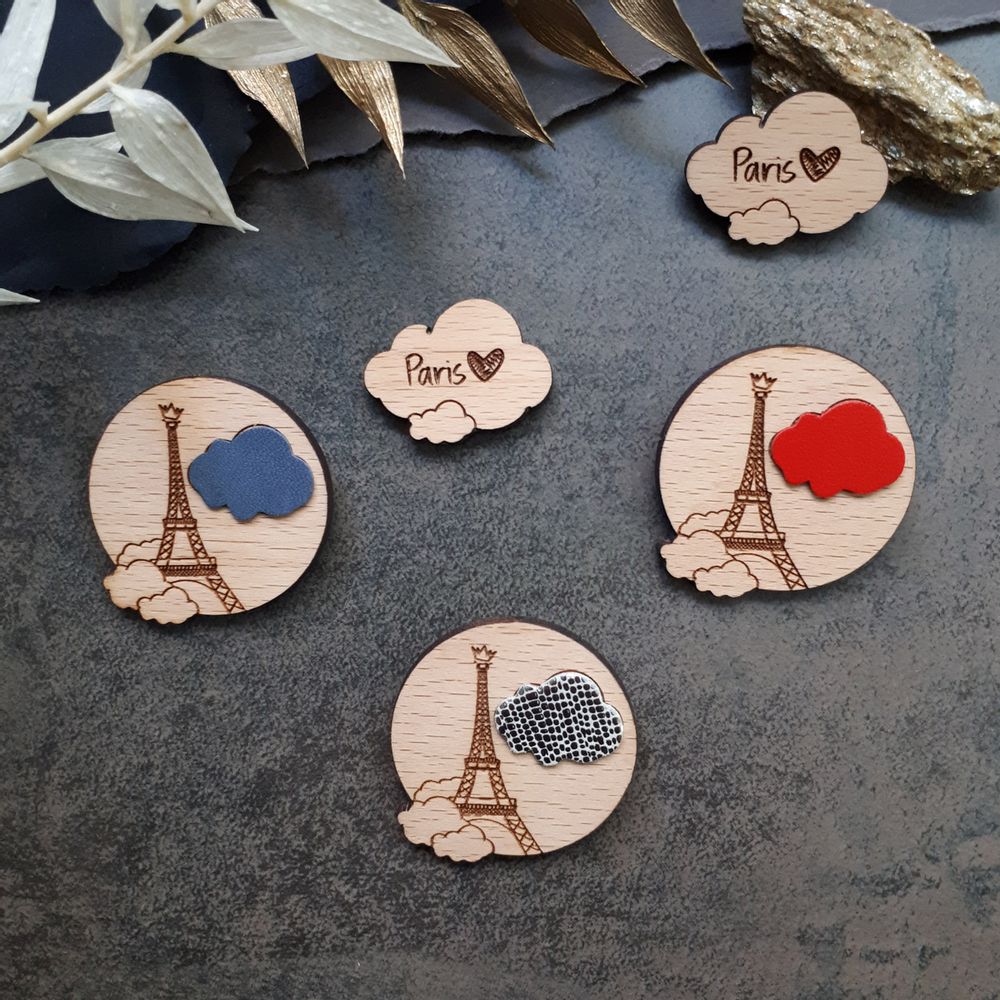 Jeux enfants - BROCHE Paris sous les nuages - NI UNE NI DEUX BIJOUX