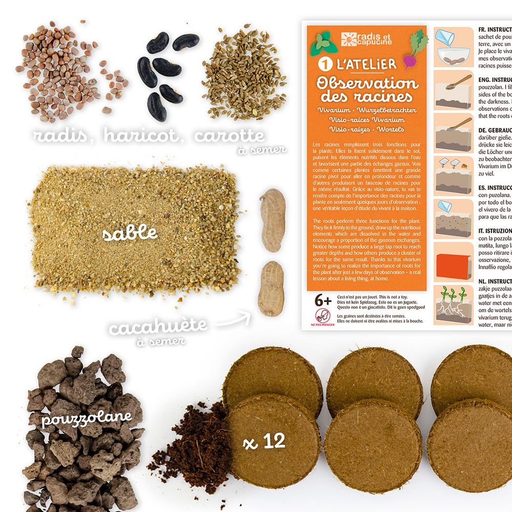 Garden accessories - Vivarium - Observation of roots and earthworms - RADIS ET CAPUCINE