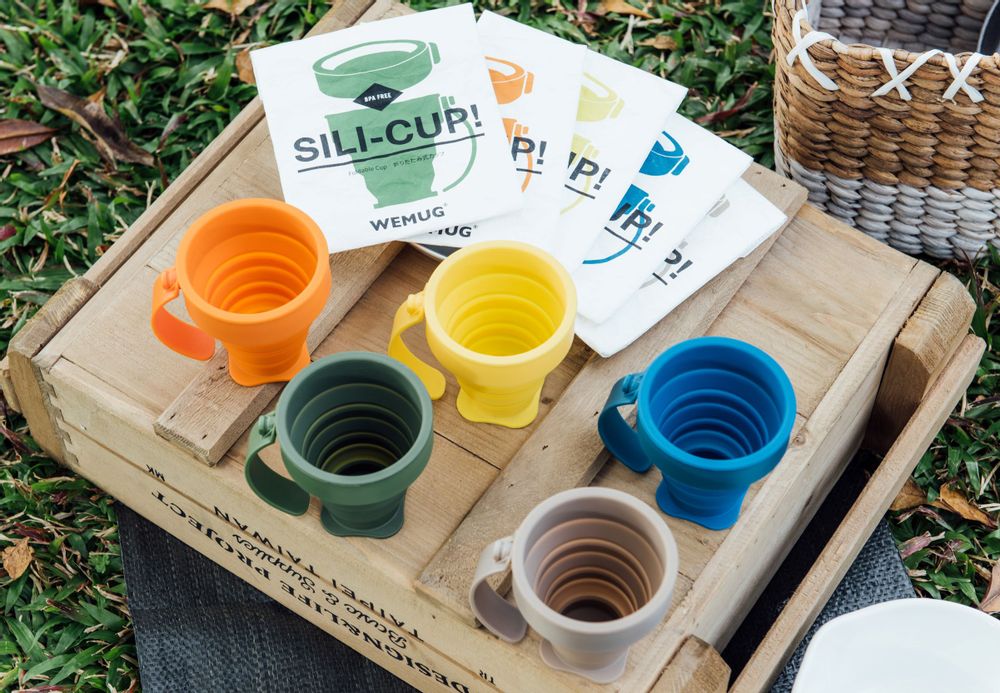 Cadeaux - Tyvek Pochette On-the-Go Mug en silicone pliable, tasse, bouteille - WEMUG