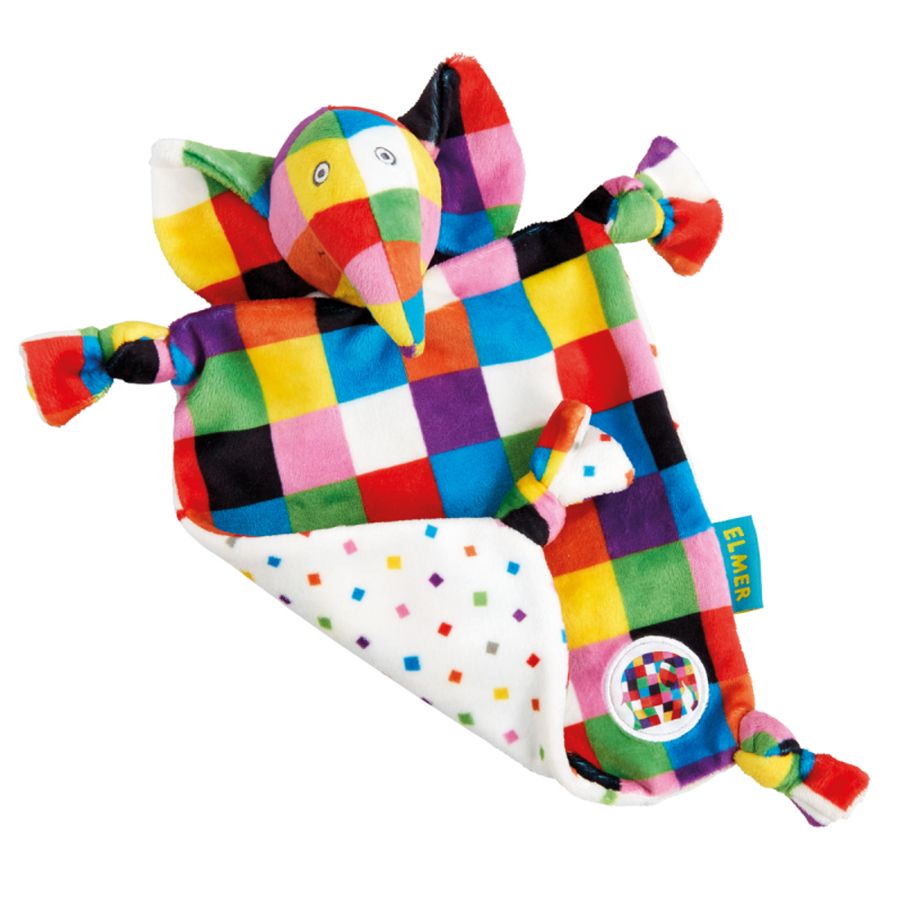 Cadeaux - Elmer doudou plat - PETIT POUCE FACTORY