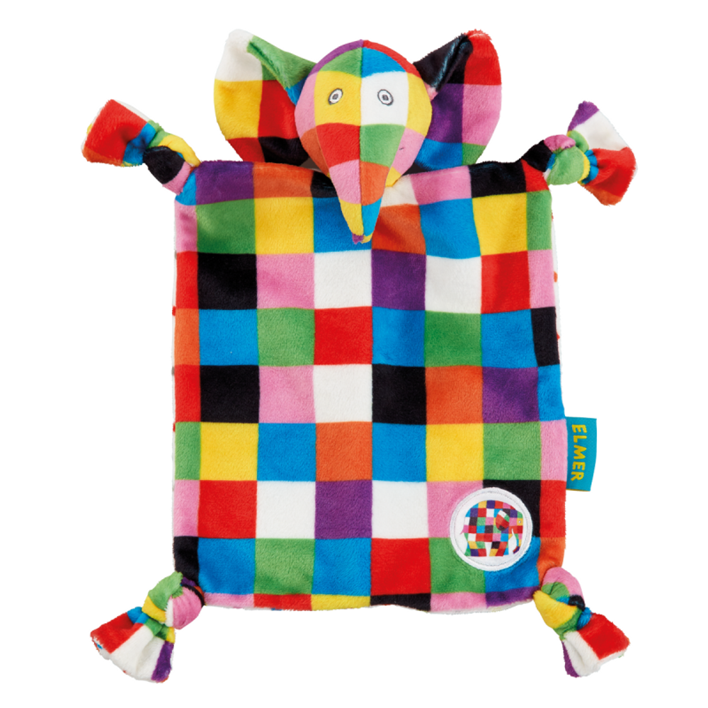 Cadeaux - Elmer doudou plat - PETIT POUCE FACTORY