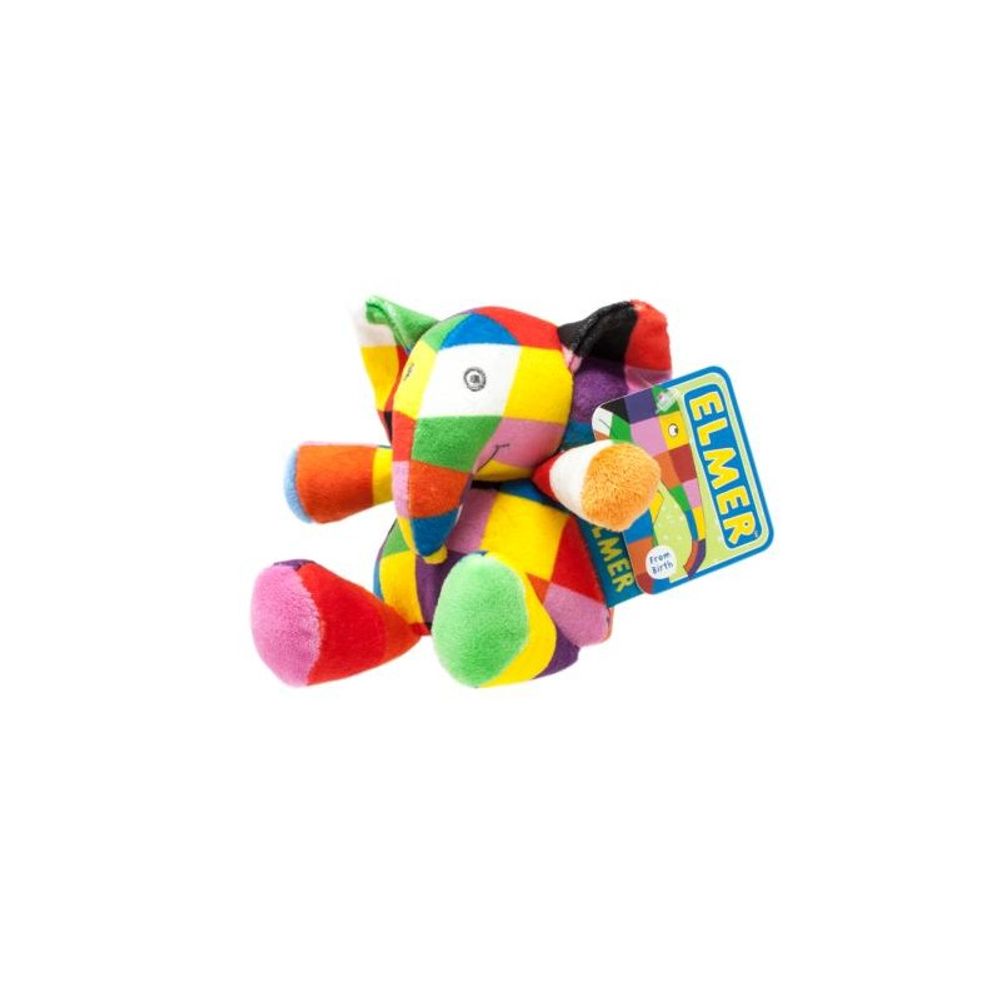 Cadeaux - Elmer peluche hochet - PETIT POUCE FACTORY