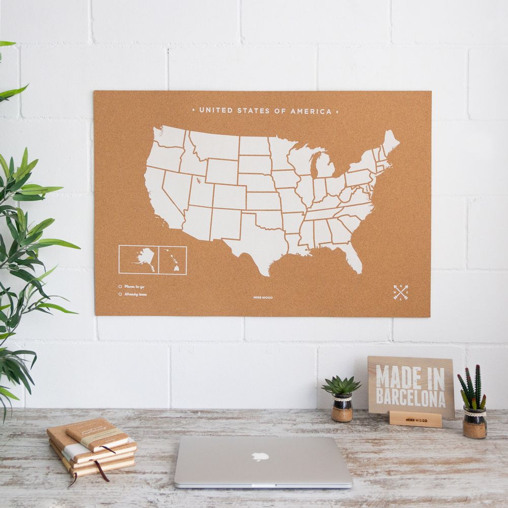 Other wall decoration - Woody Maps of Countries and Continents - Cork maps - MISS WOOD