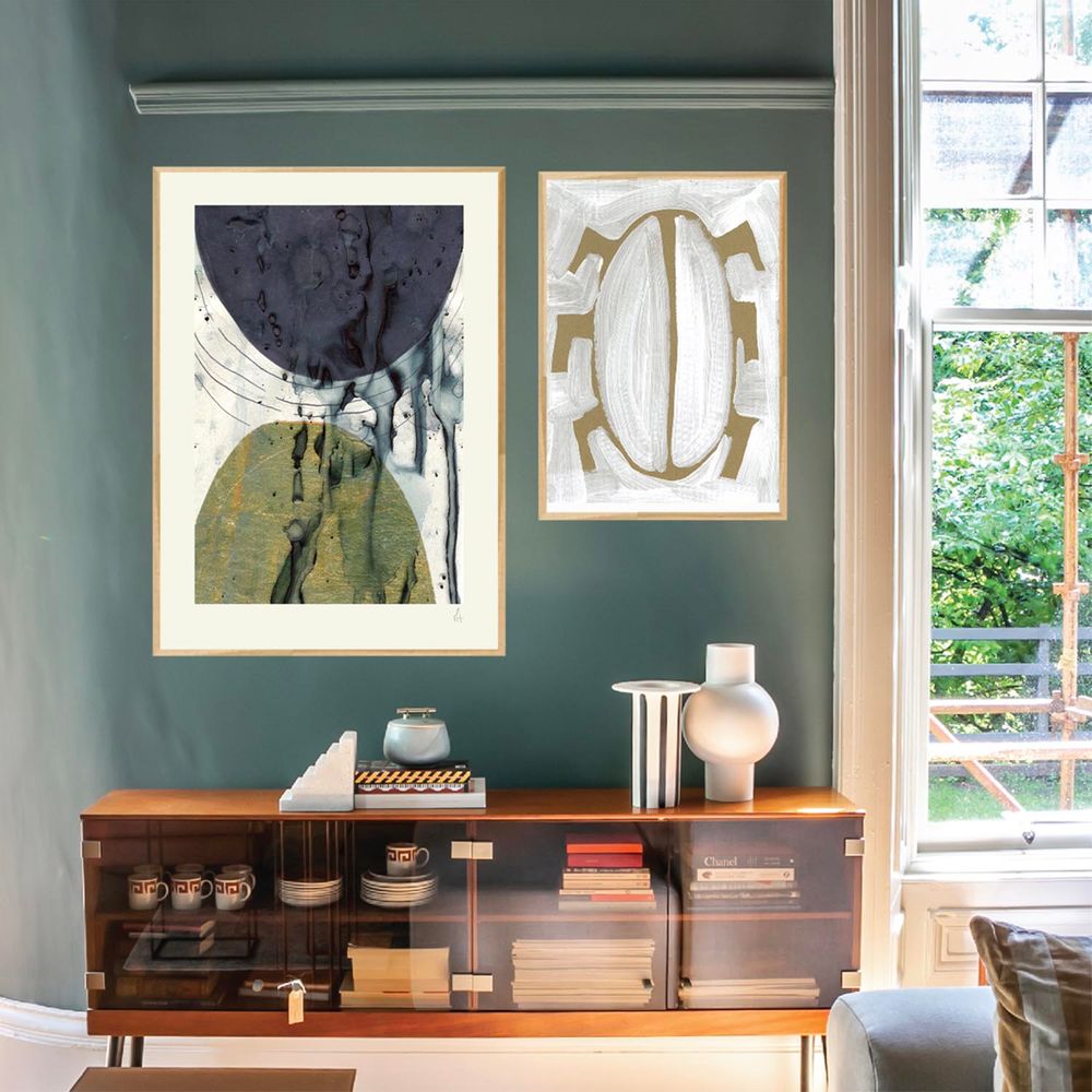 Office design and planning - Golden Abstract Art Print - METTEHANDBERG ART PRINTS