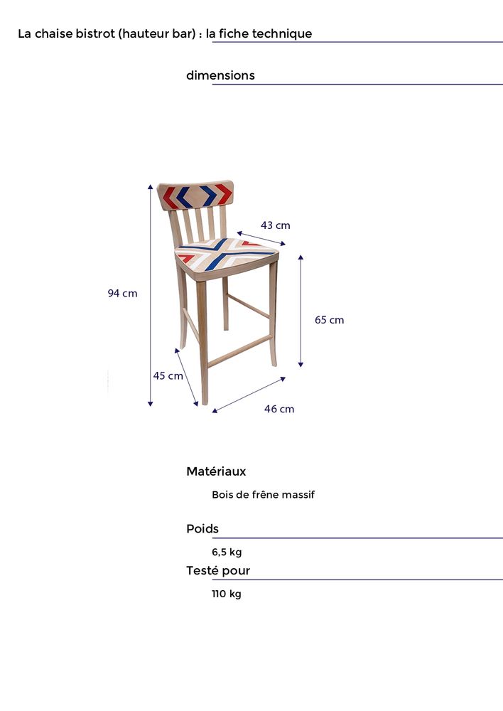 Chaises - La Chaise Bistrot Haute - LA CHAISE FRANÇAISE