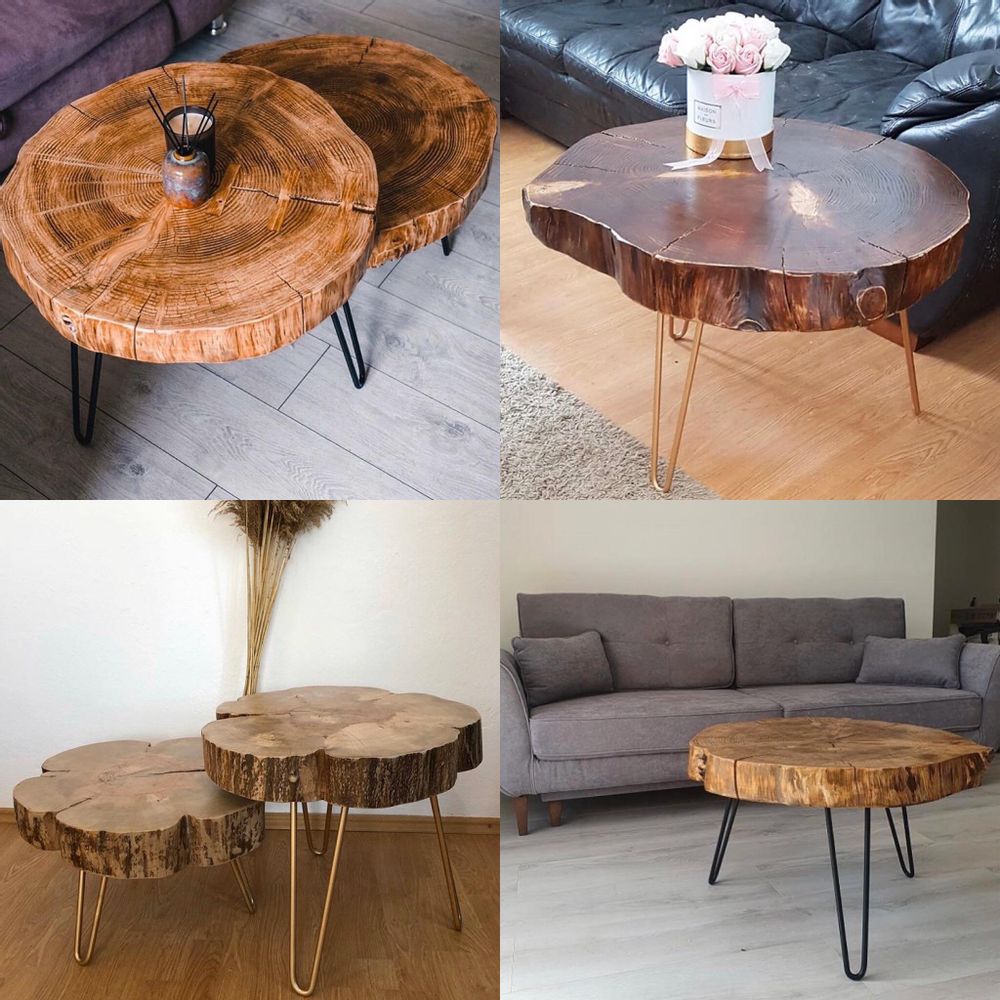 Objets de décoration - Table basse en bois massif, sapin - MASIV_WOOD