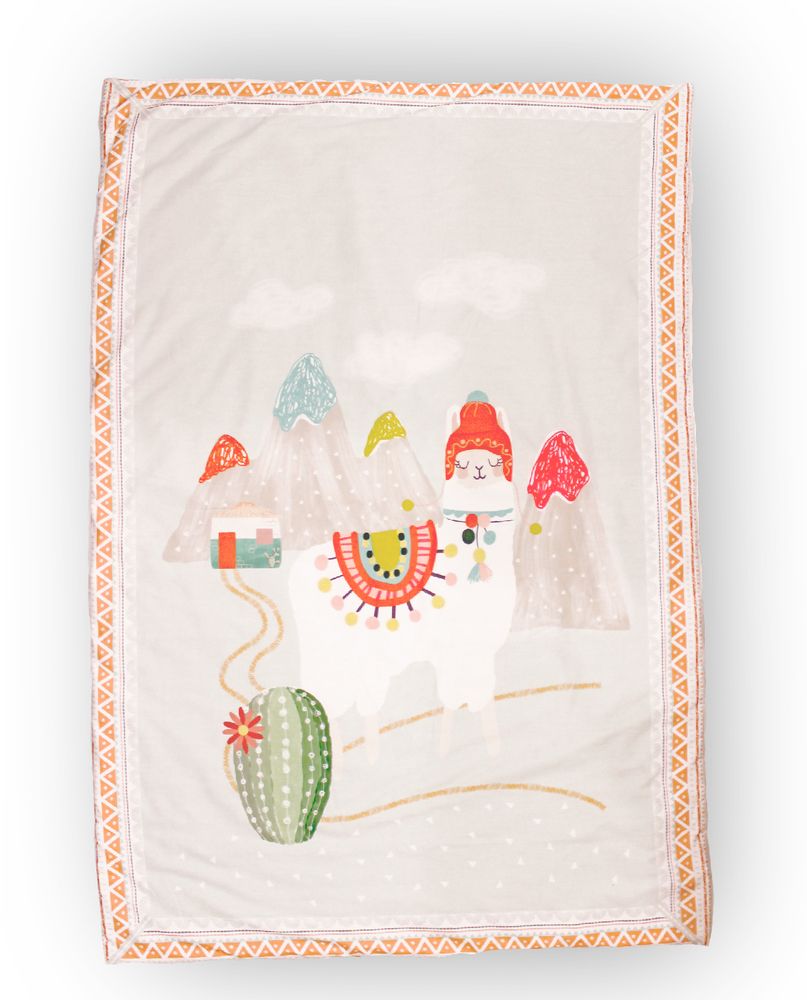 Linge de lit - CRIB BLANKET PRINTED WITH LLAMA MOTIF - PETIT ALO